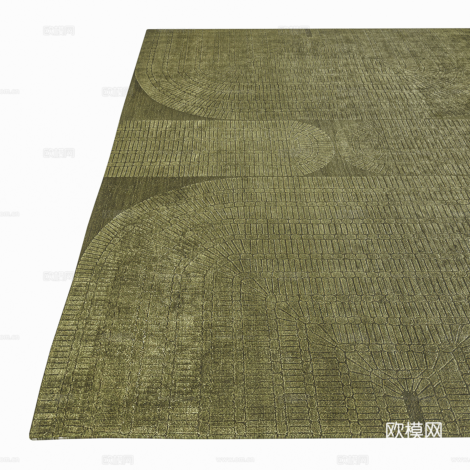 现代意式布艺地毯3d模型