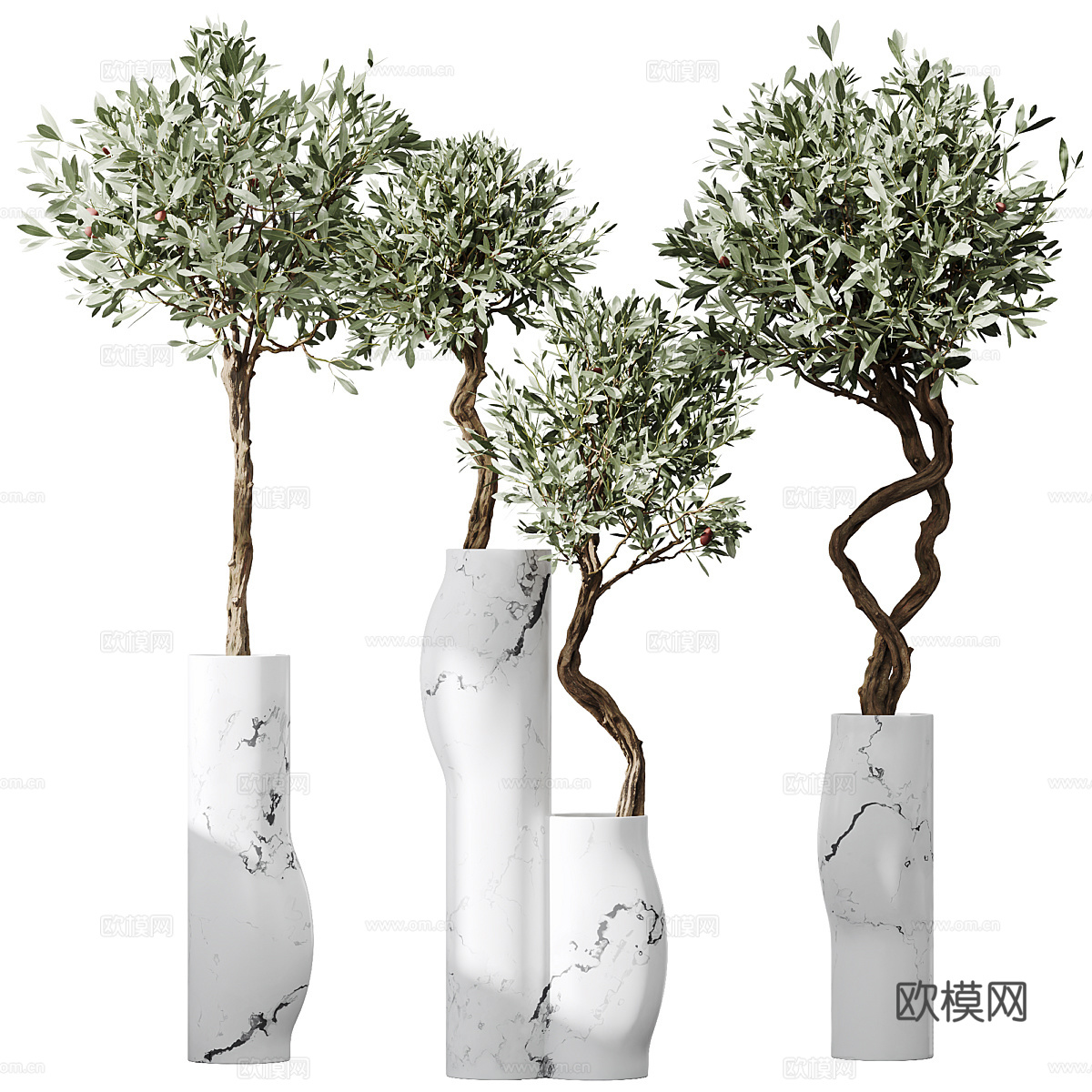 现代轻奢绿植盆栽3d模型