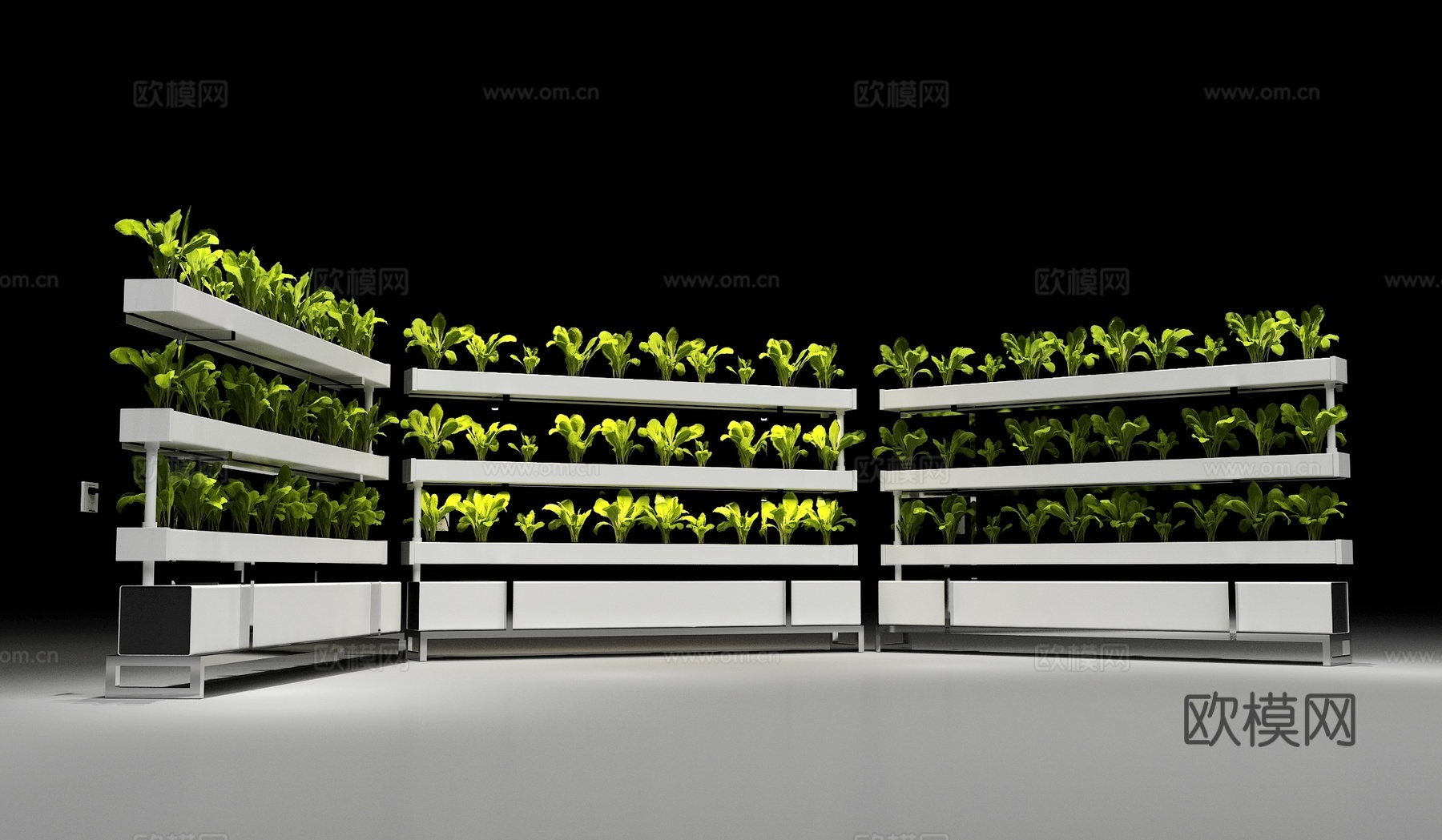 现代 无土栽培设备 水培种植 水培蔬菜 栽培设备3d模型