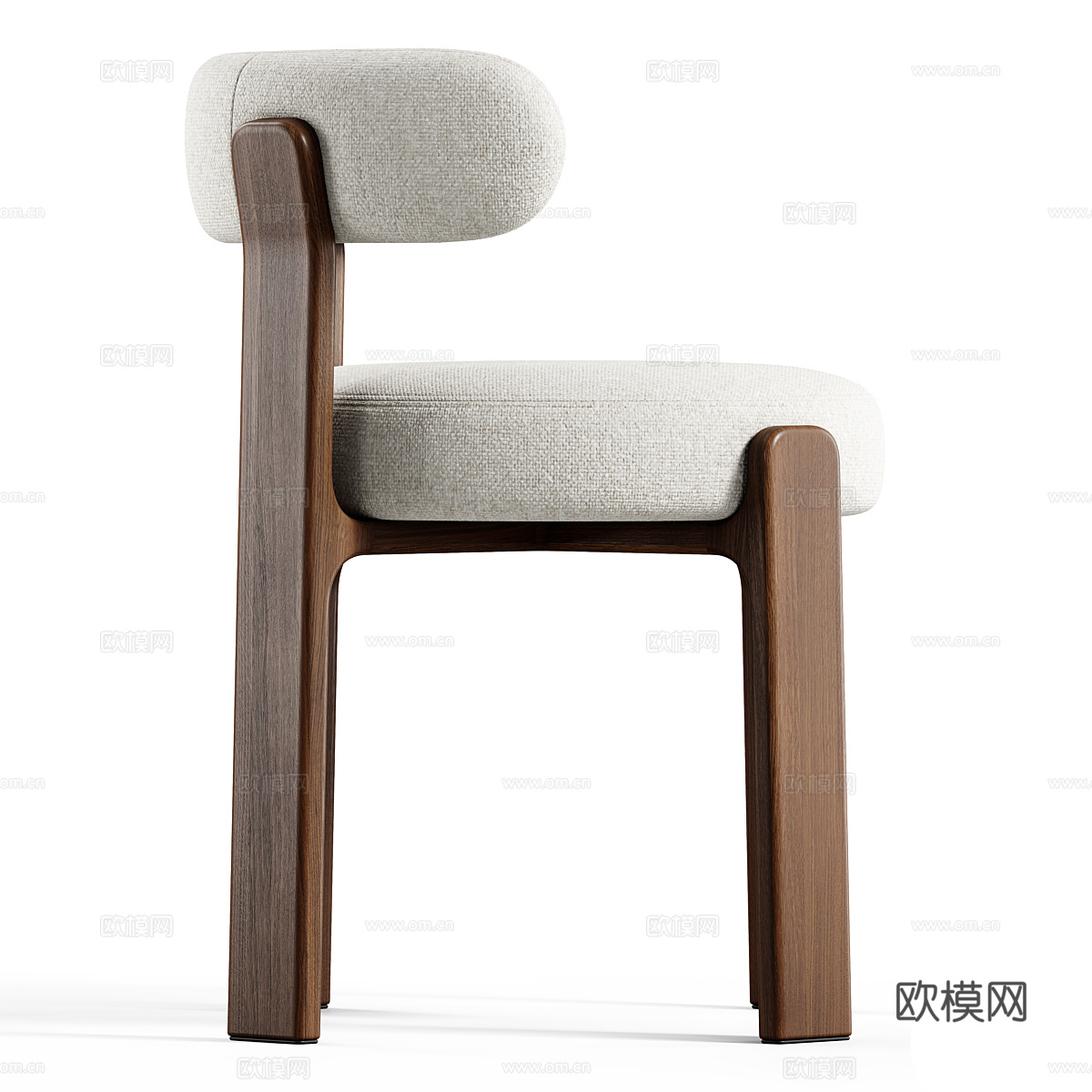 新中式木质单椅3d模型