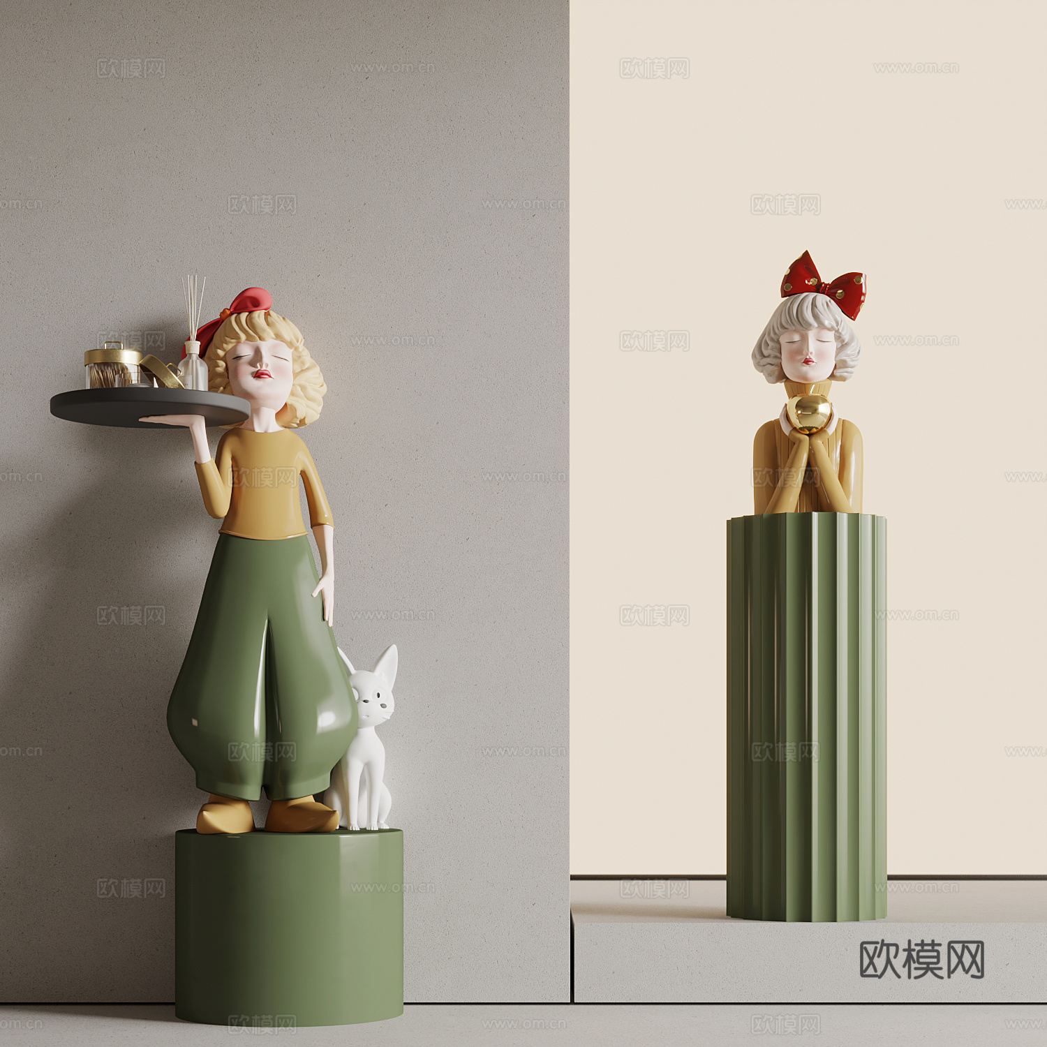 雕塑摆件 现代艺术雕塑su模型