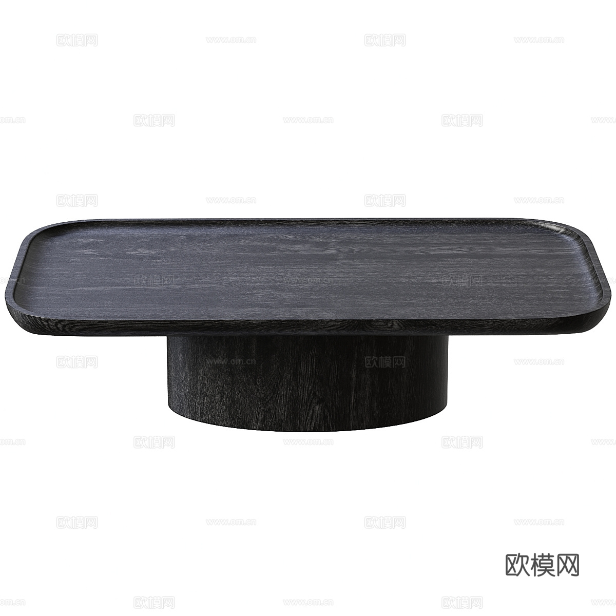 现代意式暗黑风实木茶几3d模型下载（渲染图3）