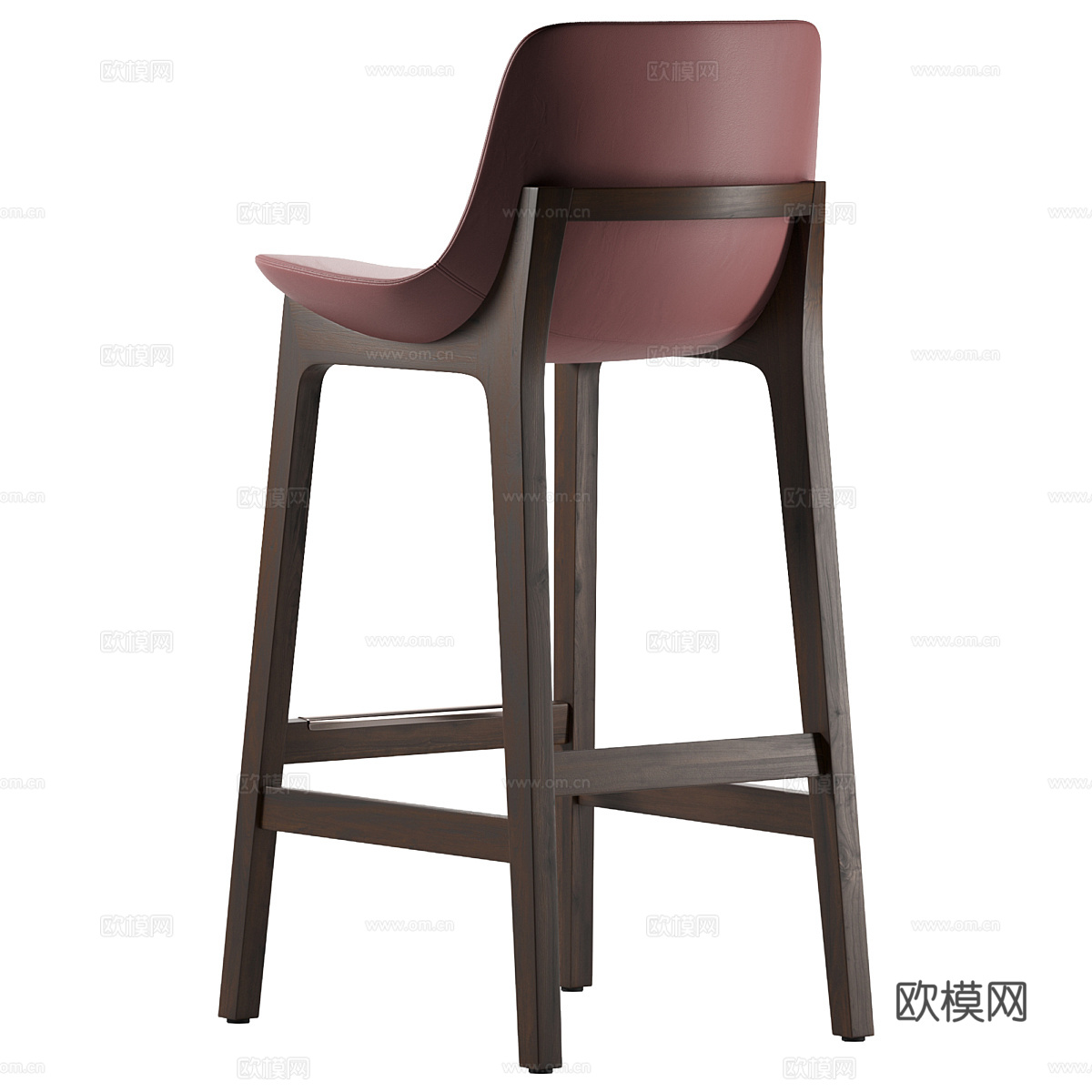 新中式木质吧台凳3d模型