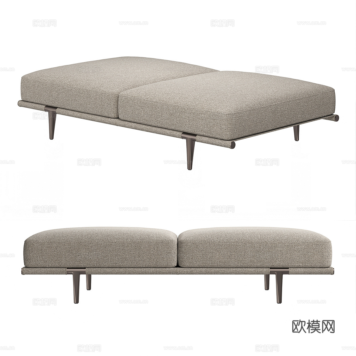 现代意式布艺沙发凳 脚踏3d模型