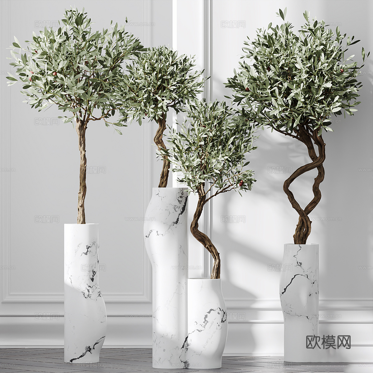 现代轻奢绿植盆栽3d模型