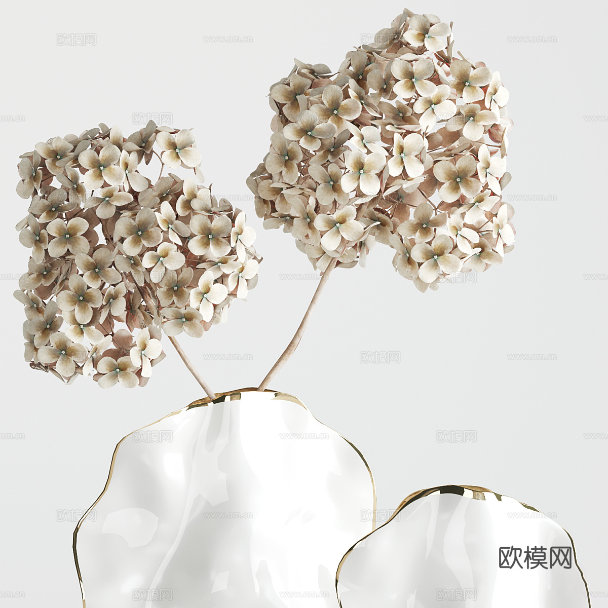 新中式轻奢花瓶花艺3d模型