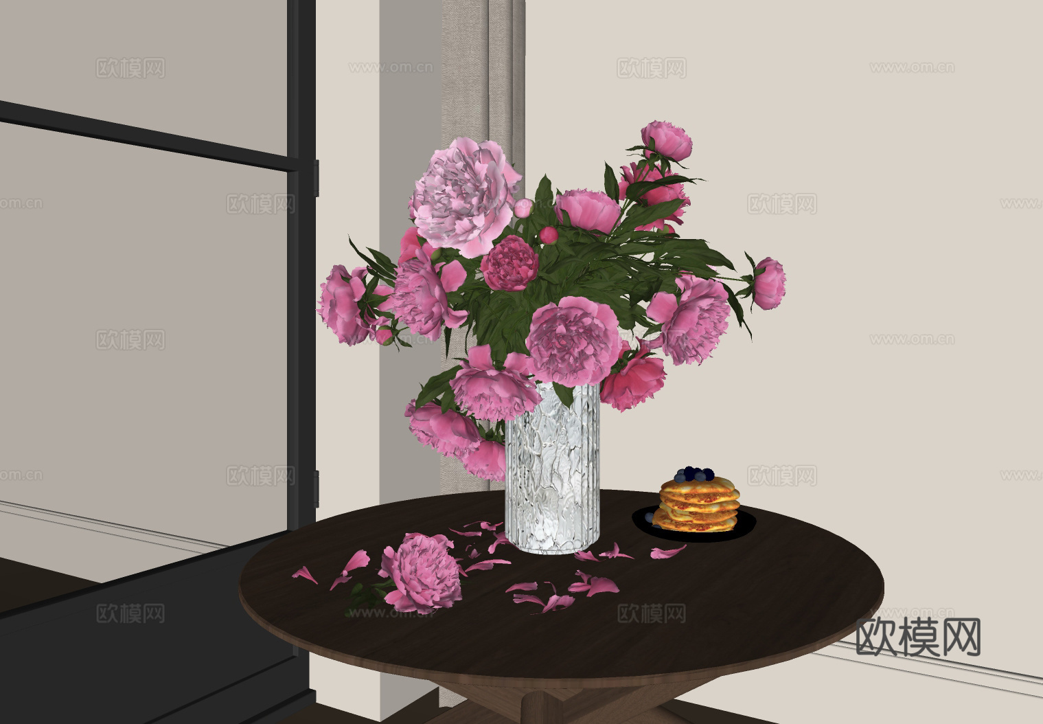 现代花艺摆件 花艺花瓶 插花花艺 花卉绿植su模型