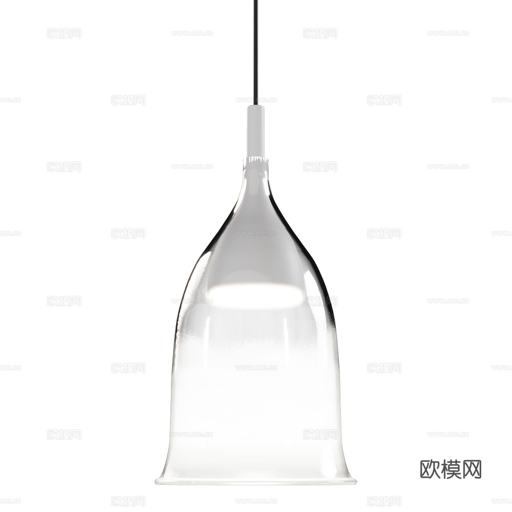 现代意式极简玻璃装饰小吊灯3d模型