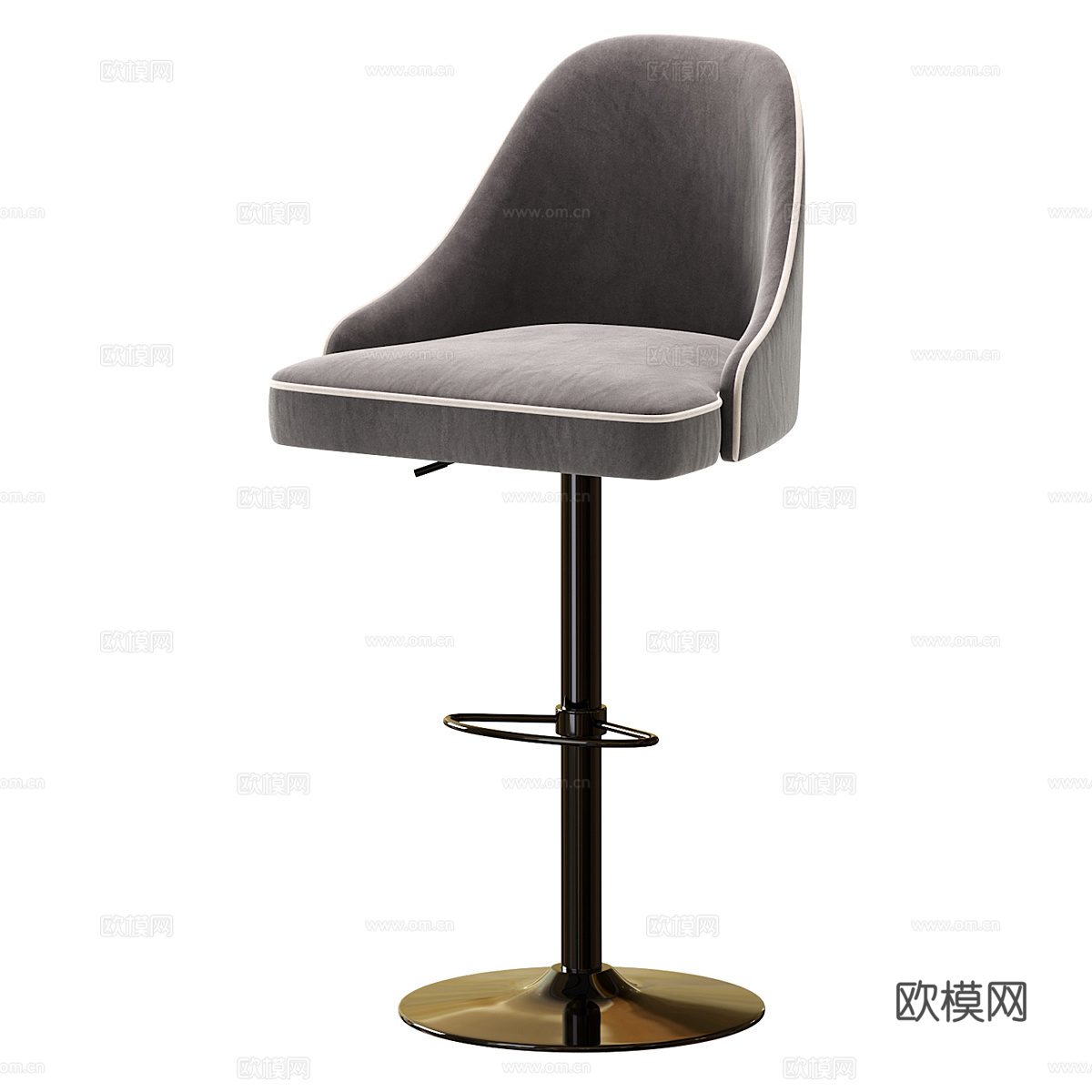 现代意式轻奢吧台椅3d模型