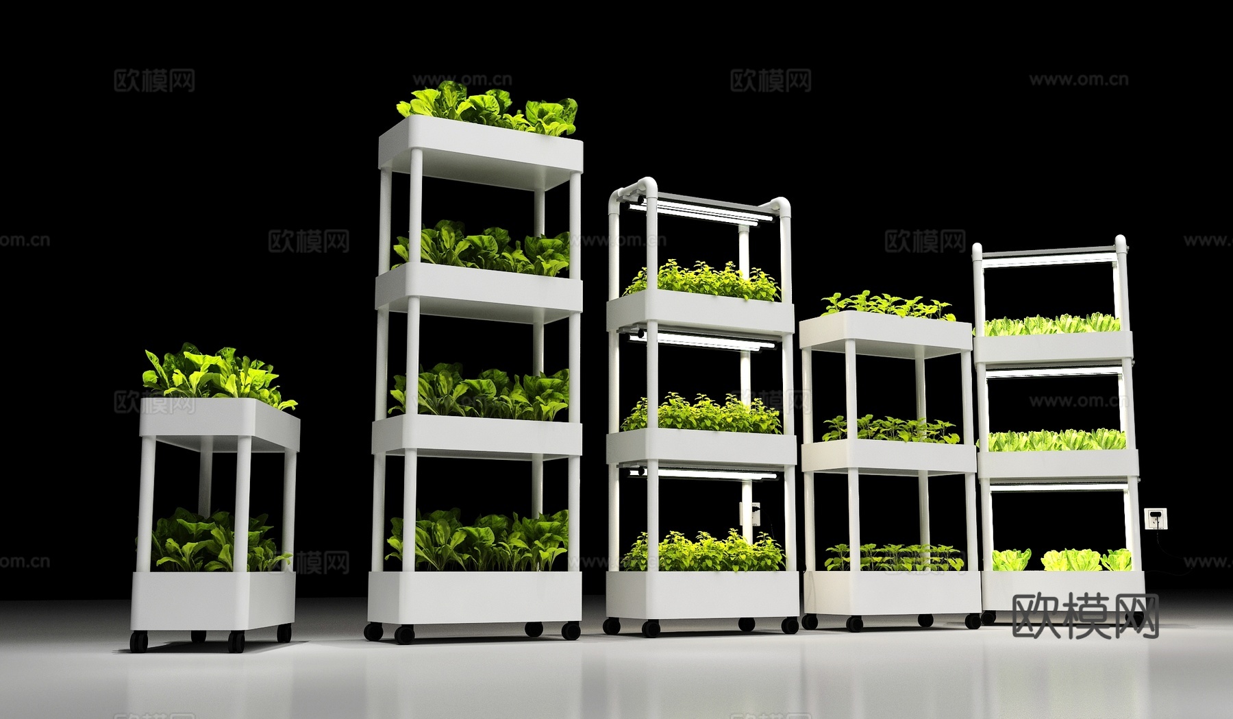 现代 无土栽培设备 水培设备 水培蔬菜 栽培设备 种植箱3d模型