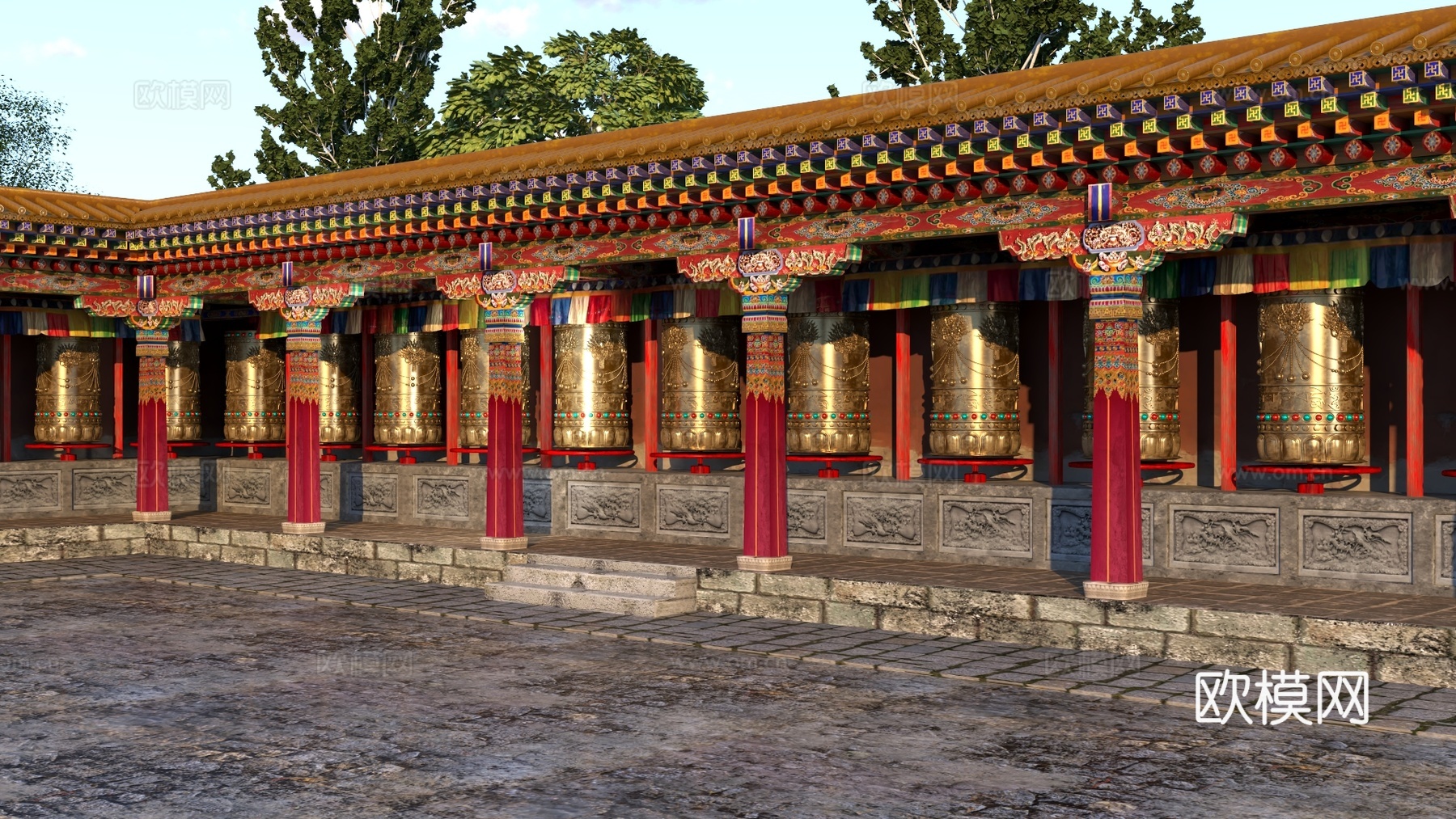 藏式转经轮3d模型