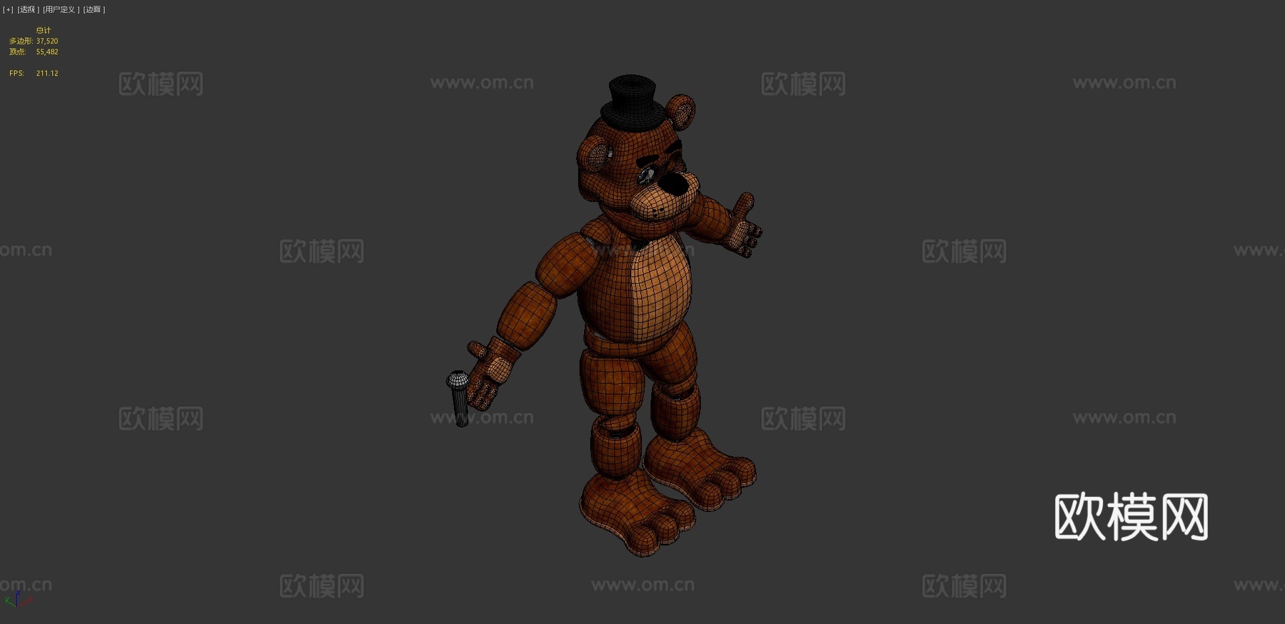 FNaF1弗雷迪·法兹熊绑定模型3d模型