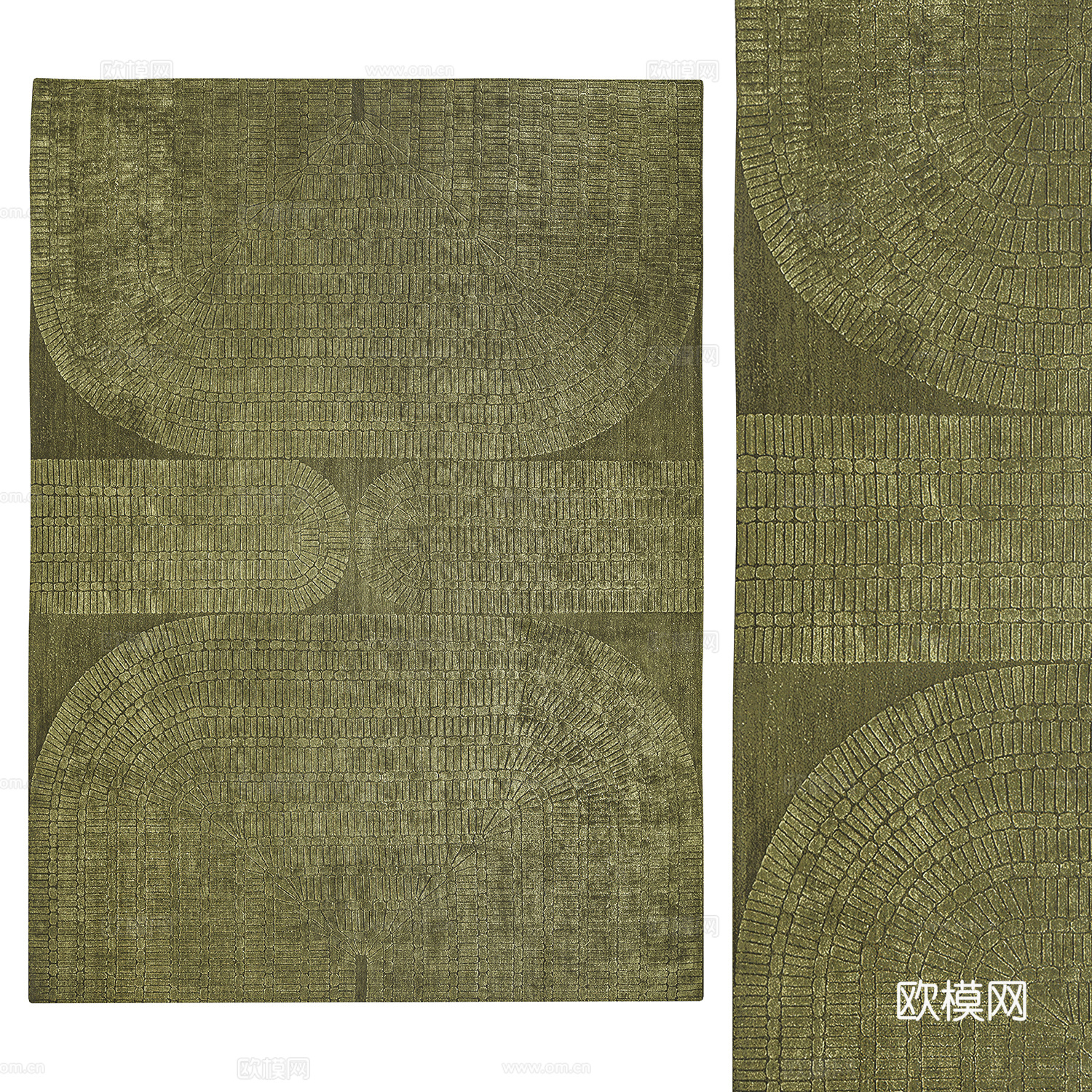现代意式布艺地毯3d模型