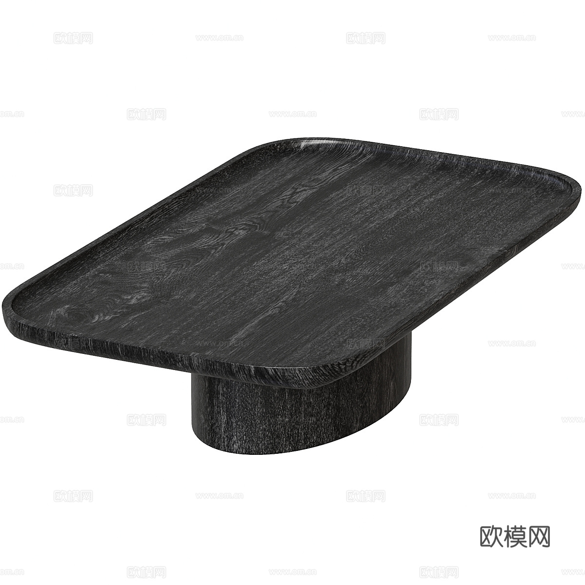 现代意式暗黑风实木茶几3d模型下载（渲染图4）