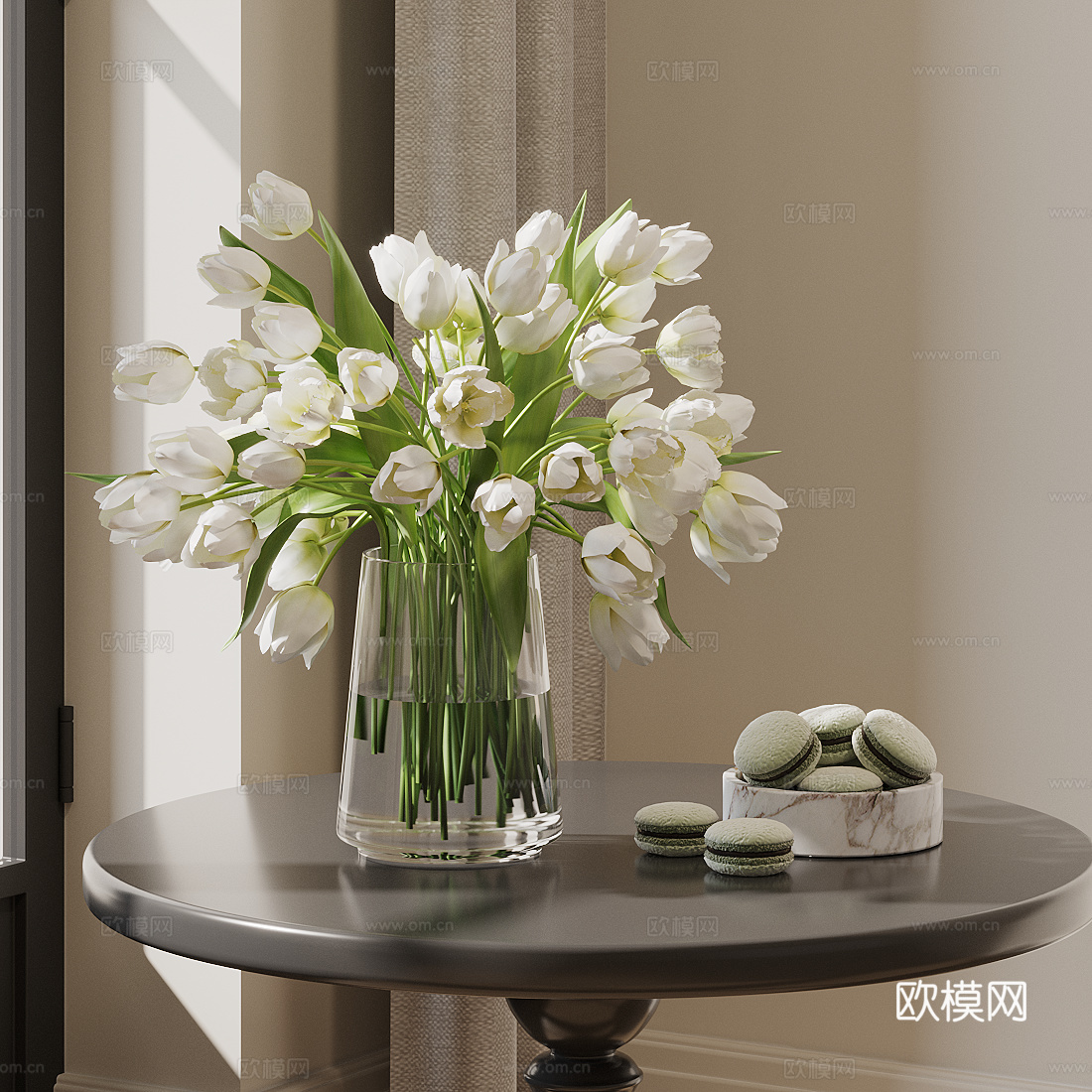 现代花艺摆件 插花花艺 郁金香花艺3d模型
