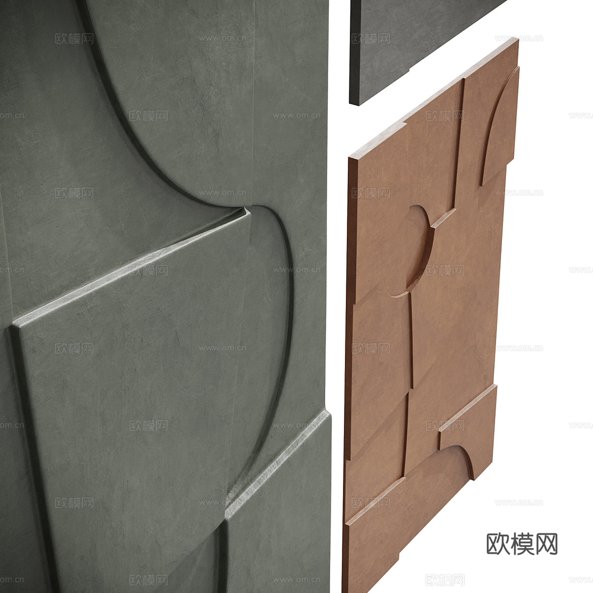 现代侘寂艺术浮雕装饰画框3d模型