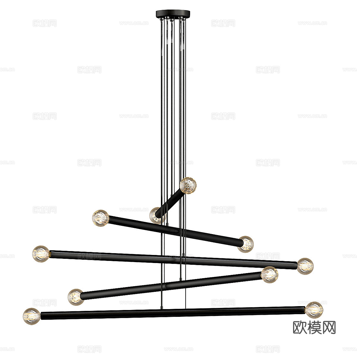 现代轻奢轻奢线条装饰吊灯3d模型