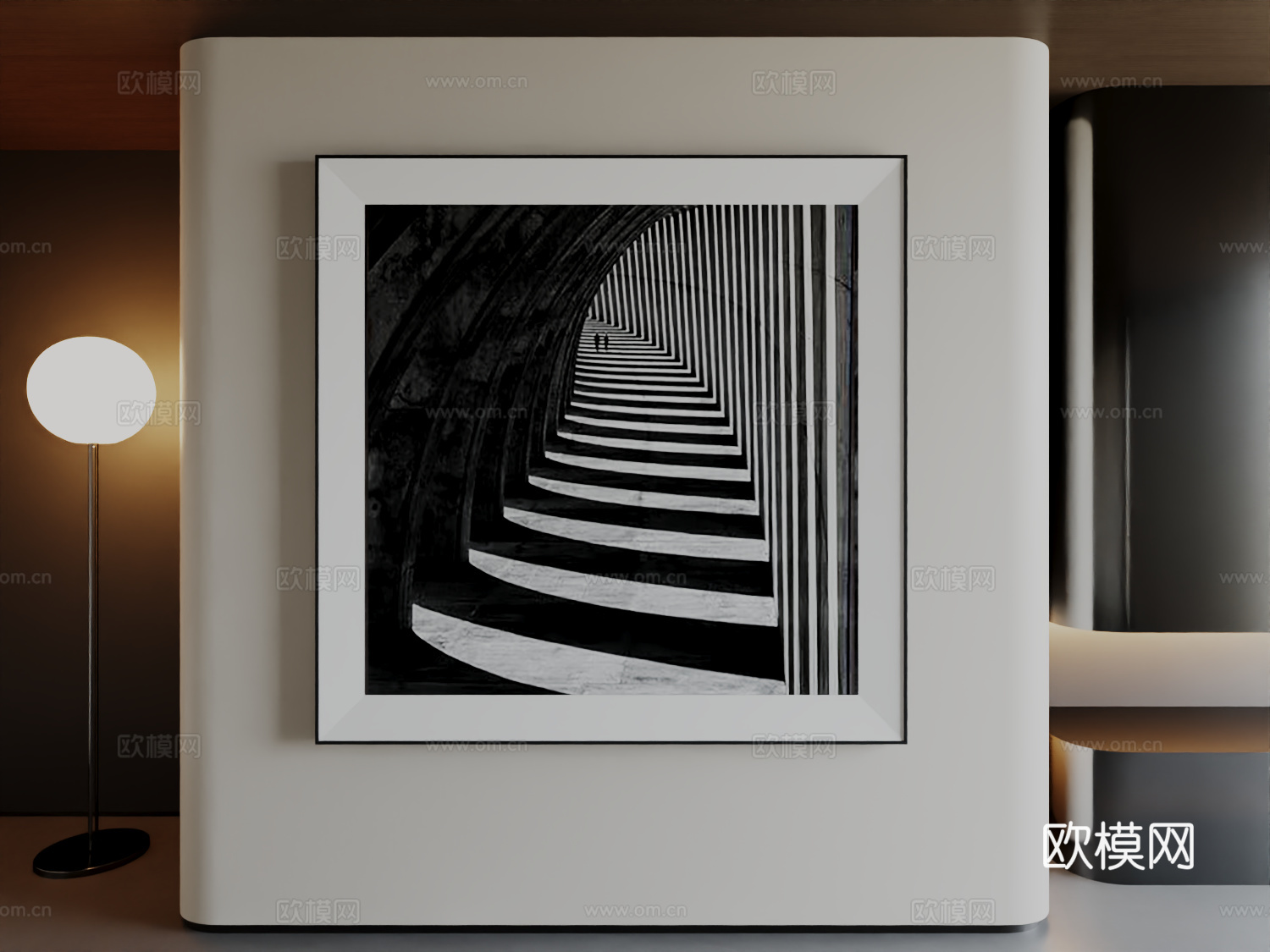 现代极简高级挂画意式简约艺术抽象挂画3d模型