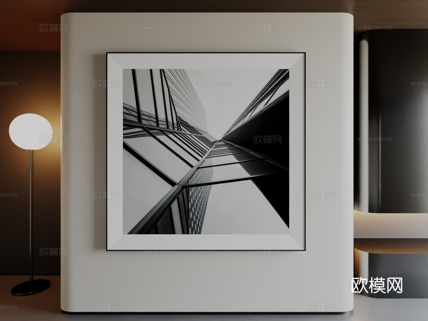 现代极简高级挂画意式简约艺术抽象挂画3d模型