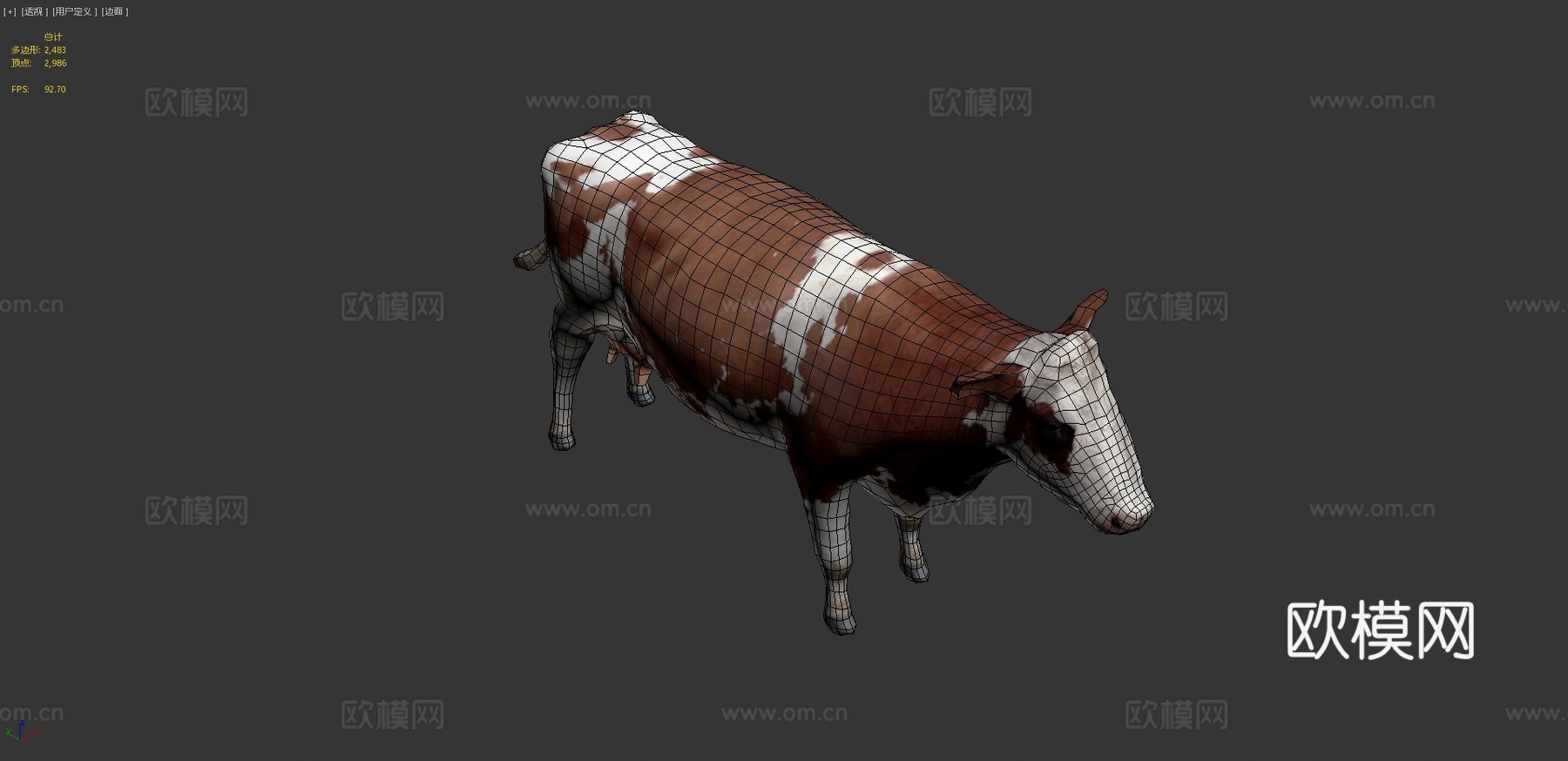 奶牛3d模型