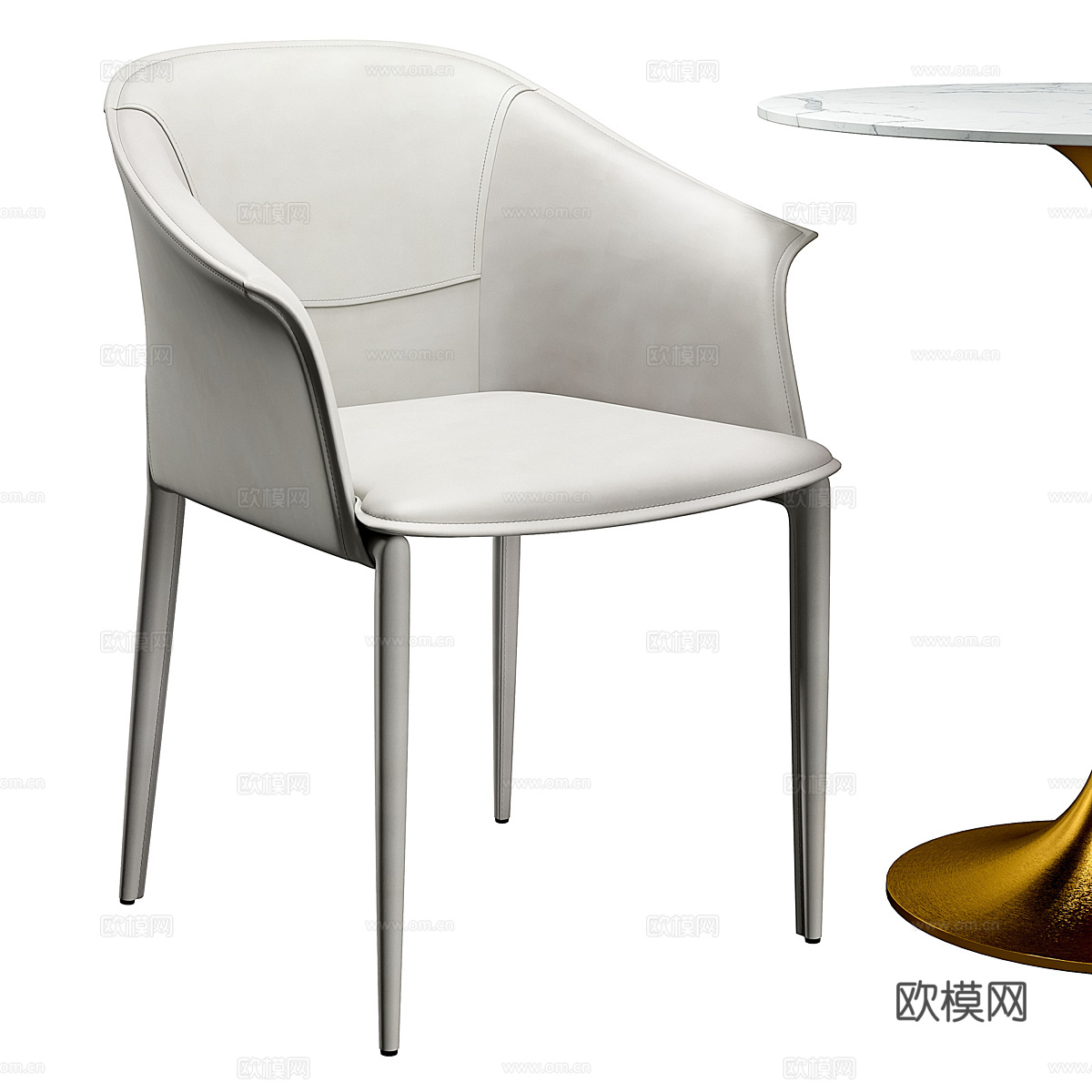现代轻奢休闲桌椅 洽谈桌椅3d模型