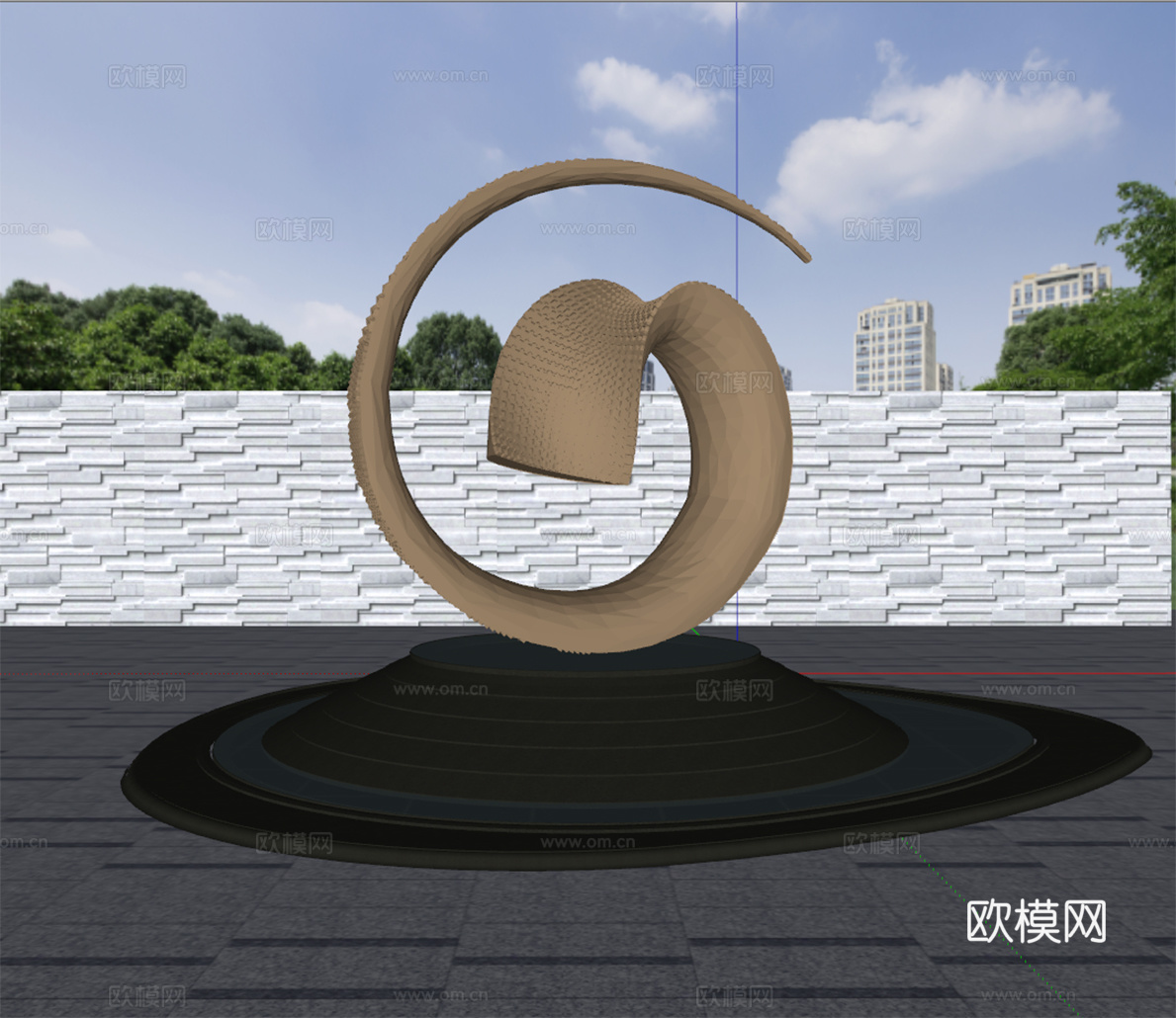 广场装置雕塑 景观艺术小品su模型