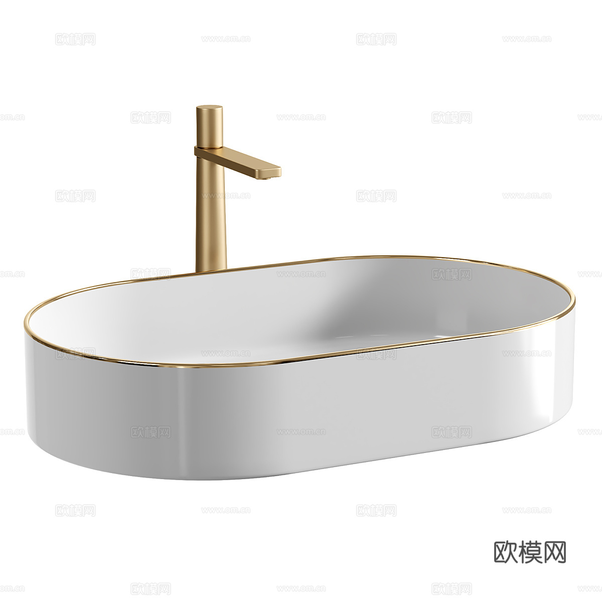 现代轻奢陶瓷台盆 洗手盆 面盆3d模型