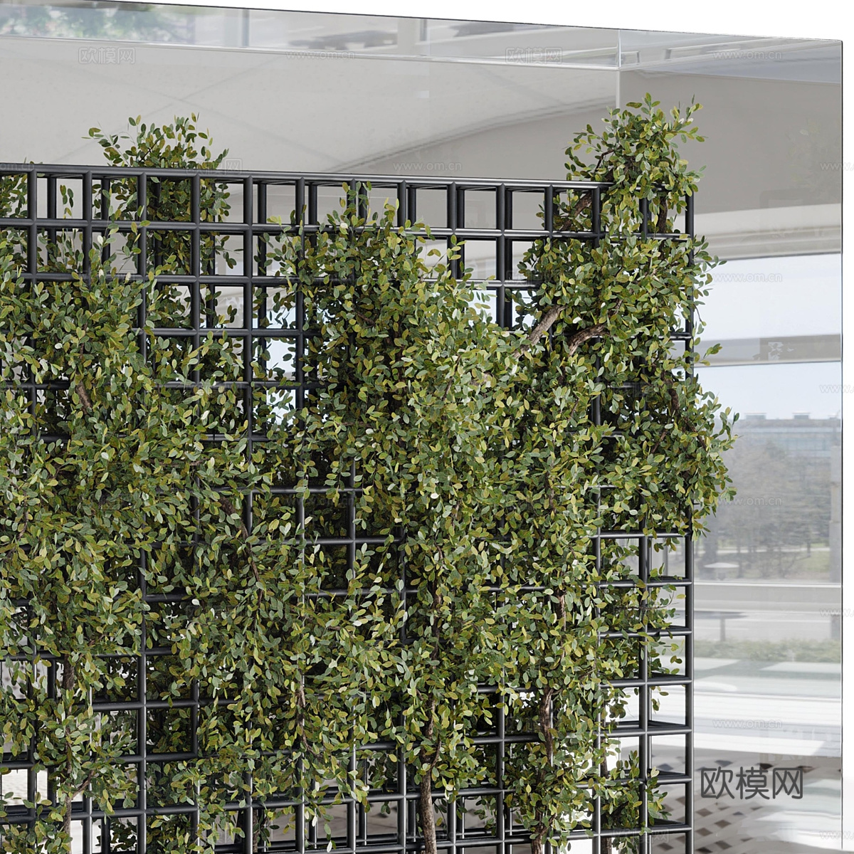 现代意式藤蔓绿植墙3d模型