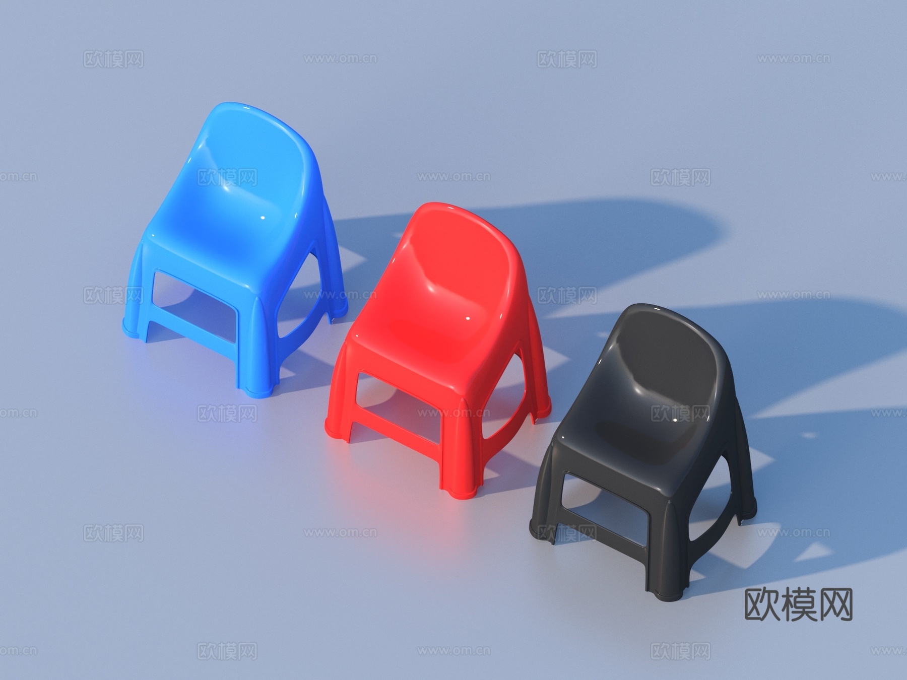 凳子 塑料凳3d模型