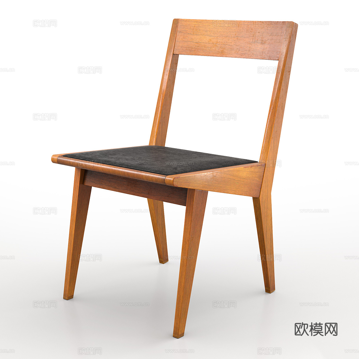 新中式原木单椅3d模型
