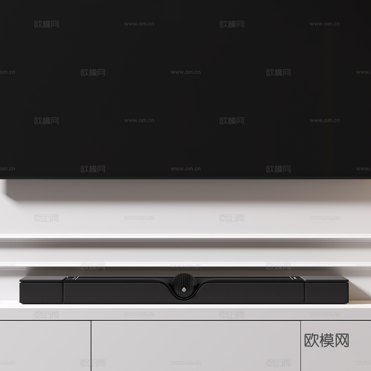 现代意式极简电视背景墙3d模型