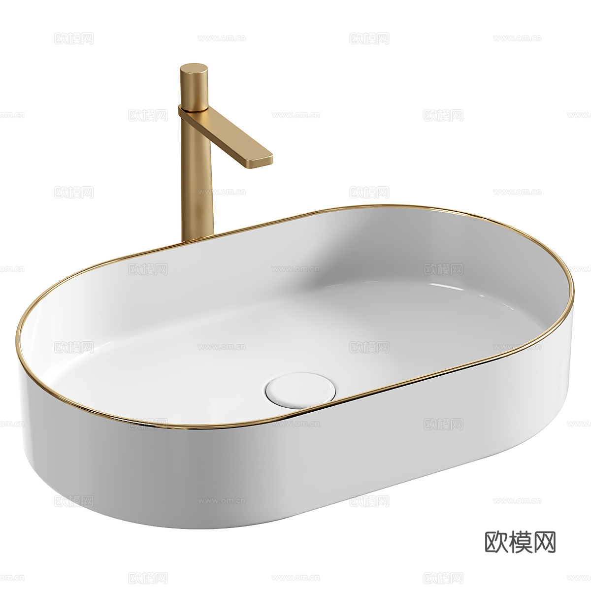 现代轻奢陶瓷台盆 洗手盆 面盆3d模型