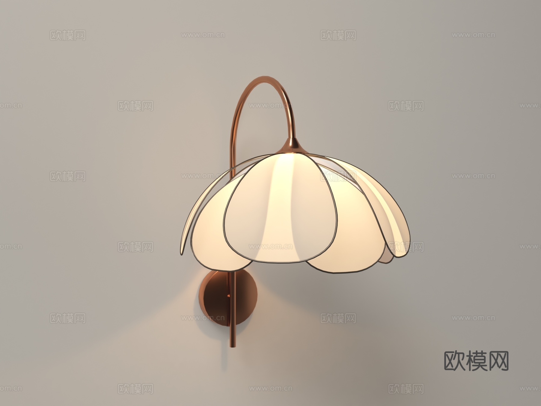 现代花瓣式金属壁灯3d模型