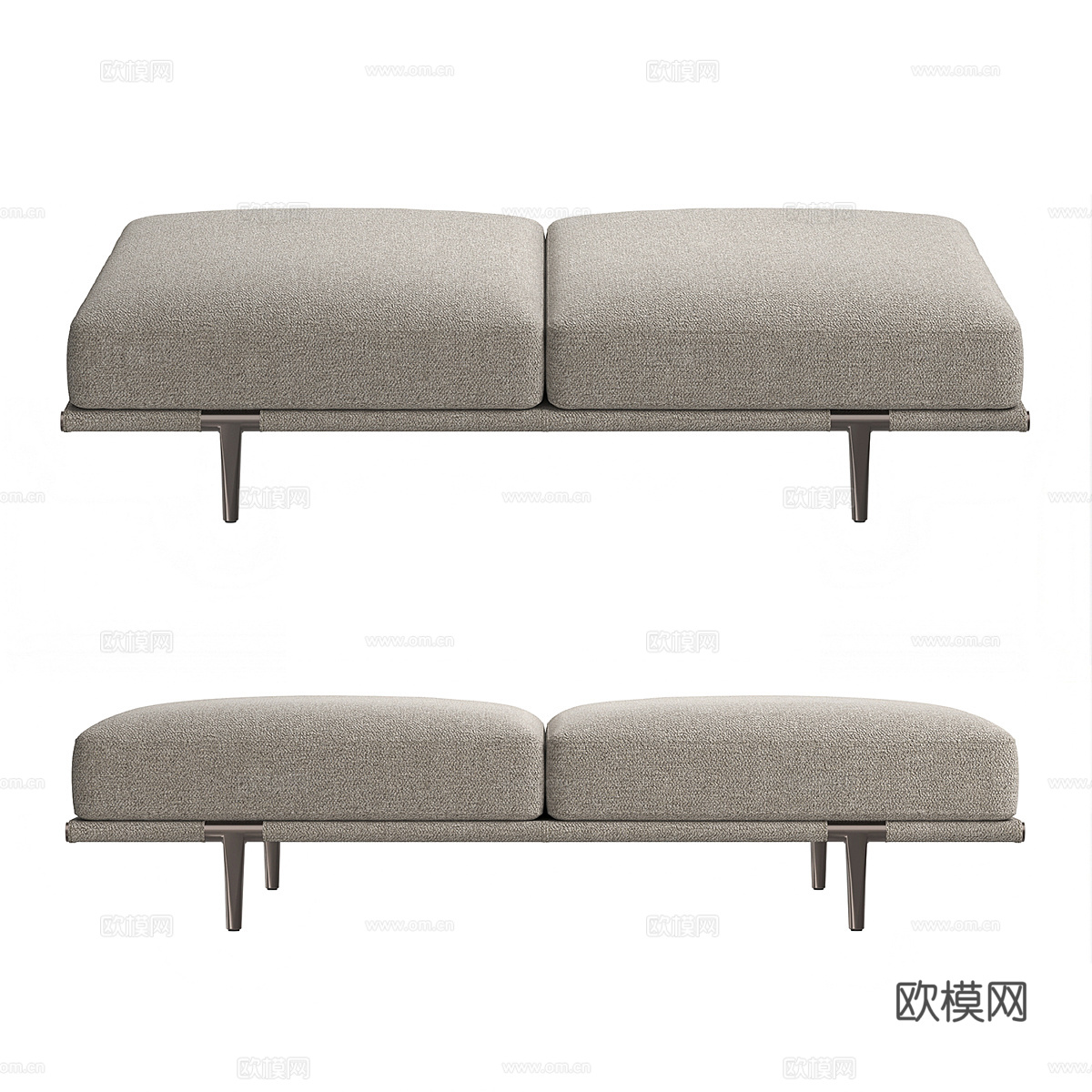 现代意式布艺沙发凳 脚踏3d模型