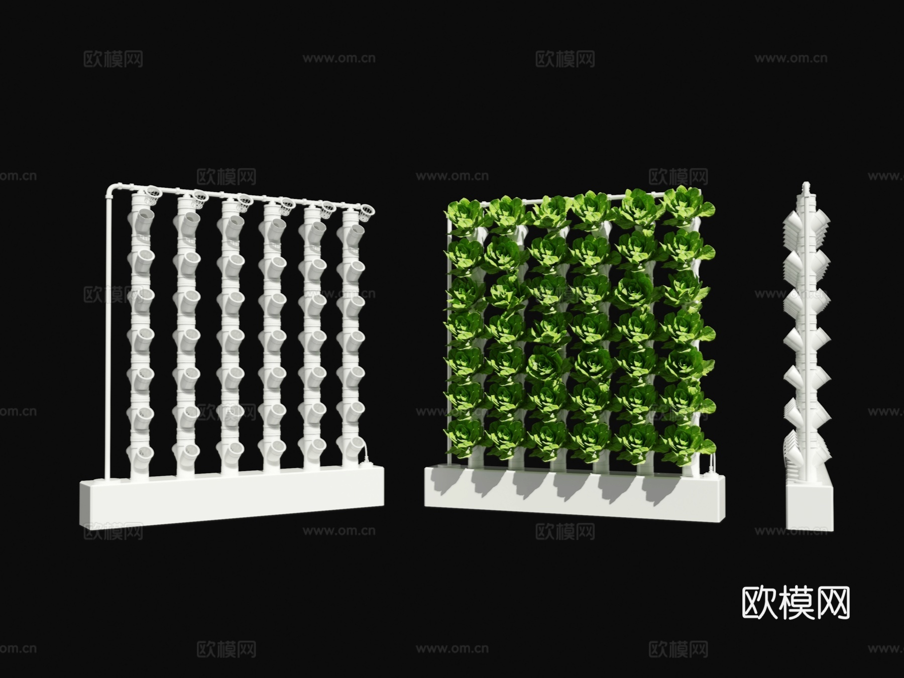 现代 无土栽培设备 水培种植 水培蔬菜 栽培设备3d模型