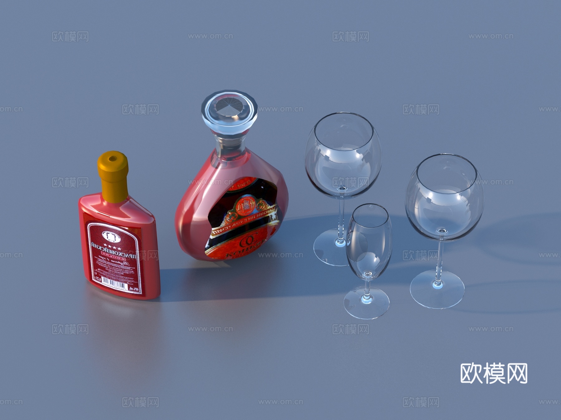酒杯 冰块 洋酒 玻璃杯su模型