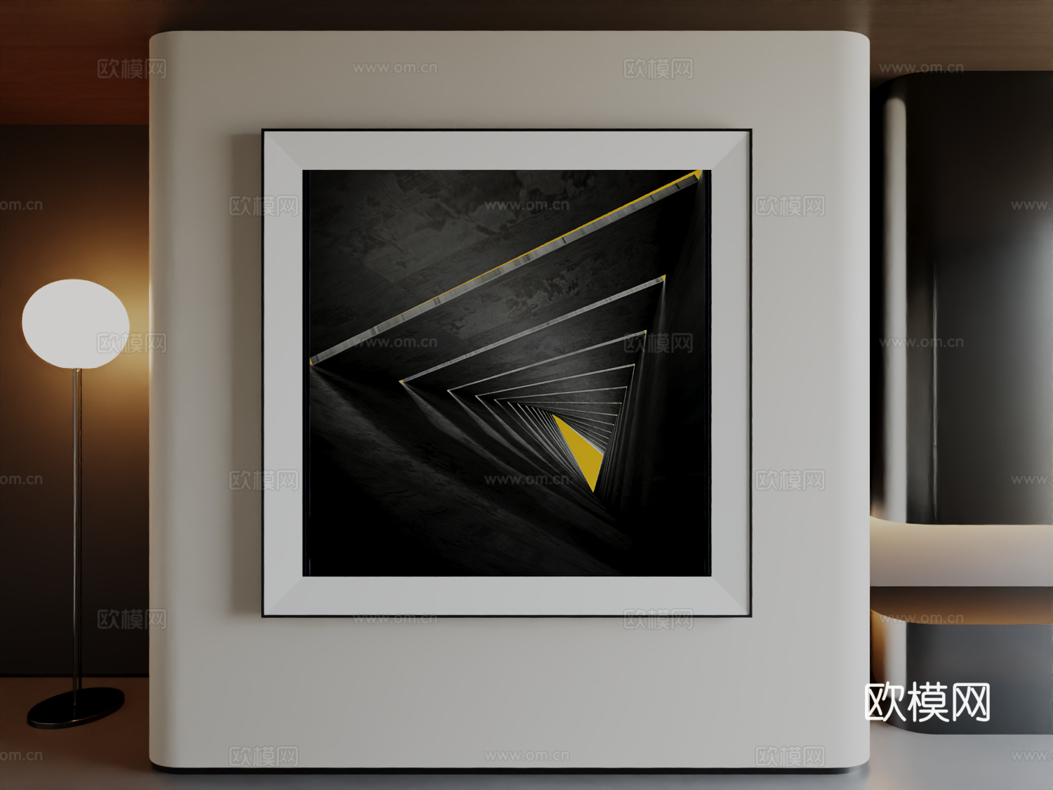 现代极简高级挂画意式简约艺术抽象挂画3d模型
