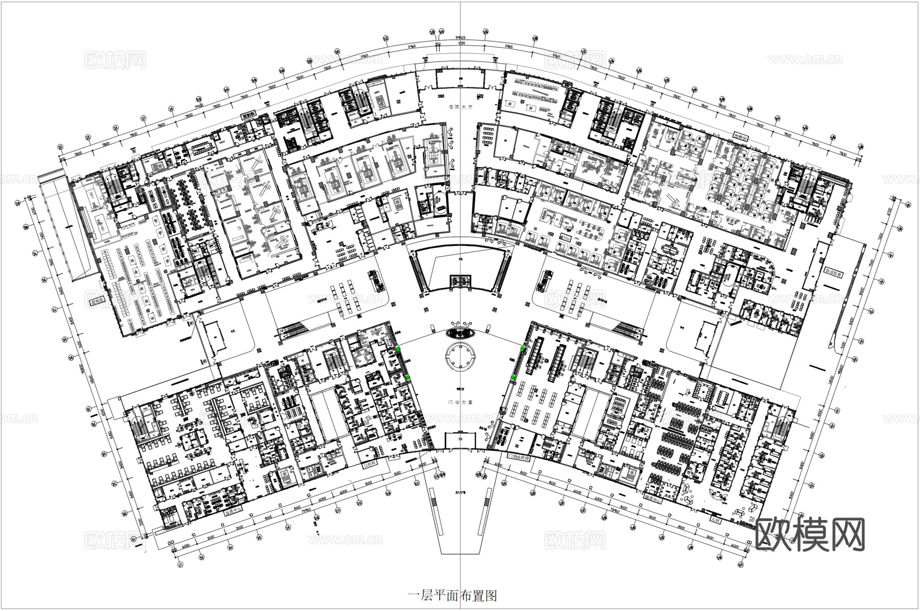医院平面布局方案图cad施工图