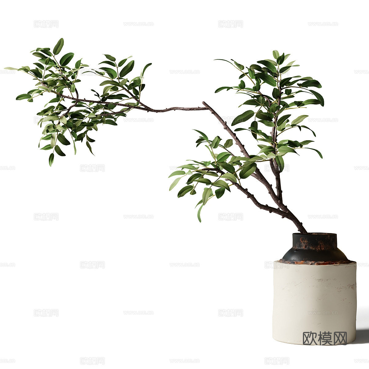 新中式侘寂花瓶花艺3d模型