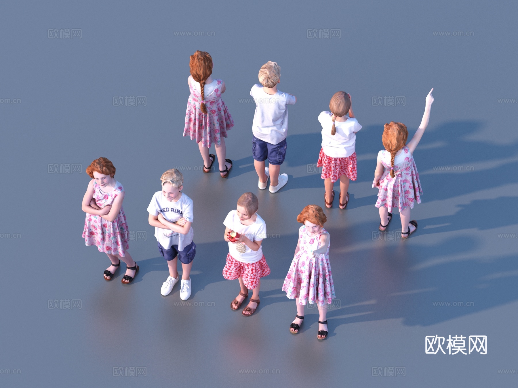 儿童 小孩 多人 人物3d模型