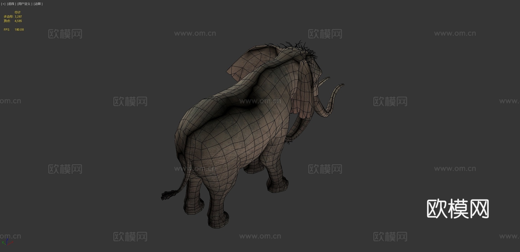 大象待机动画3d模型