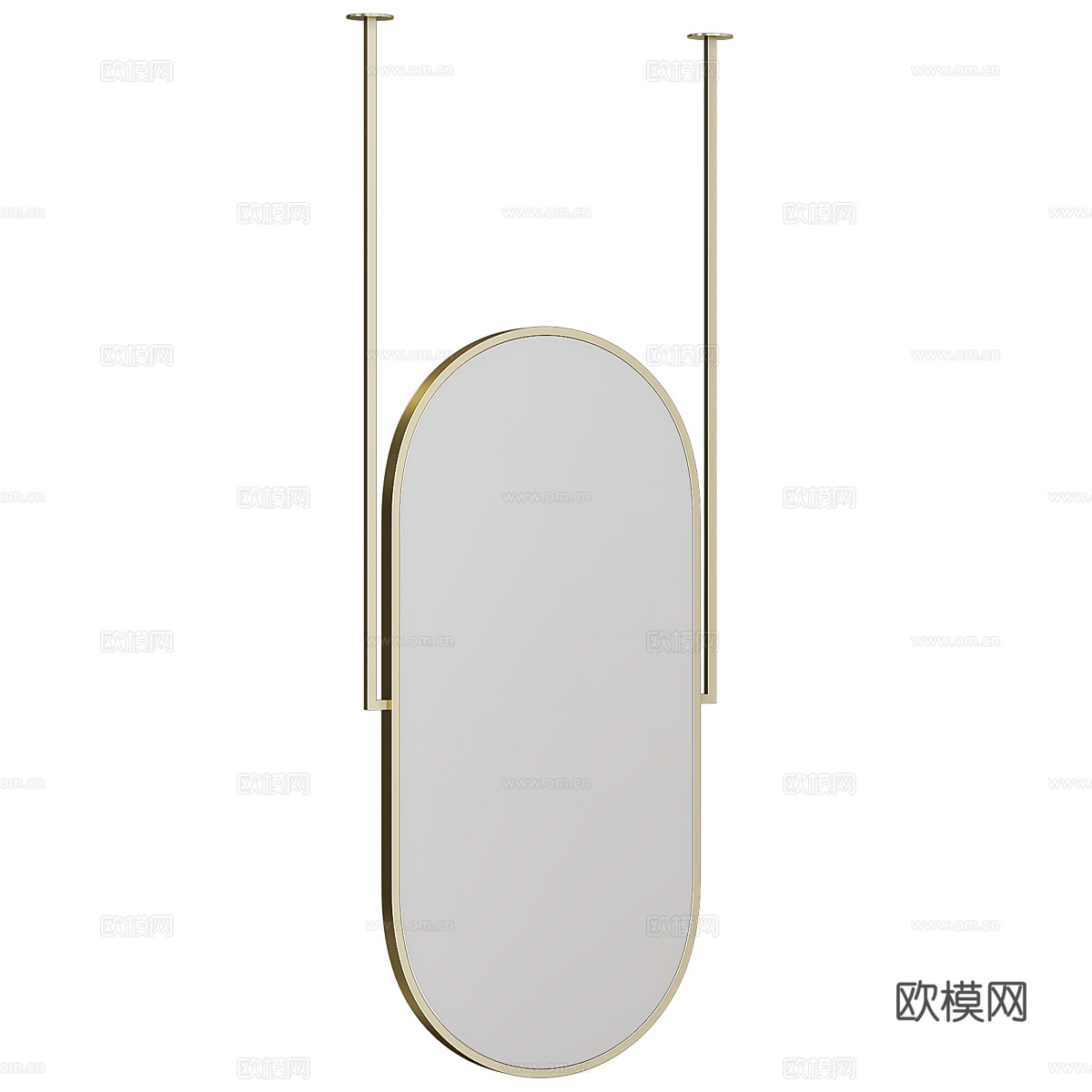 现代意式轻奢装饰镜子 挂镜3d模型