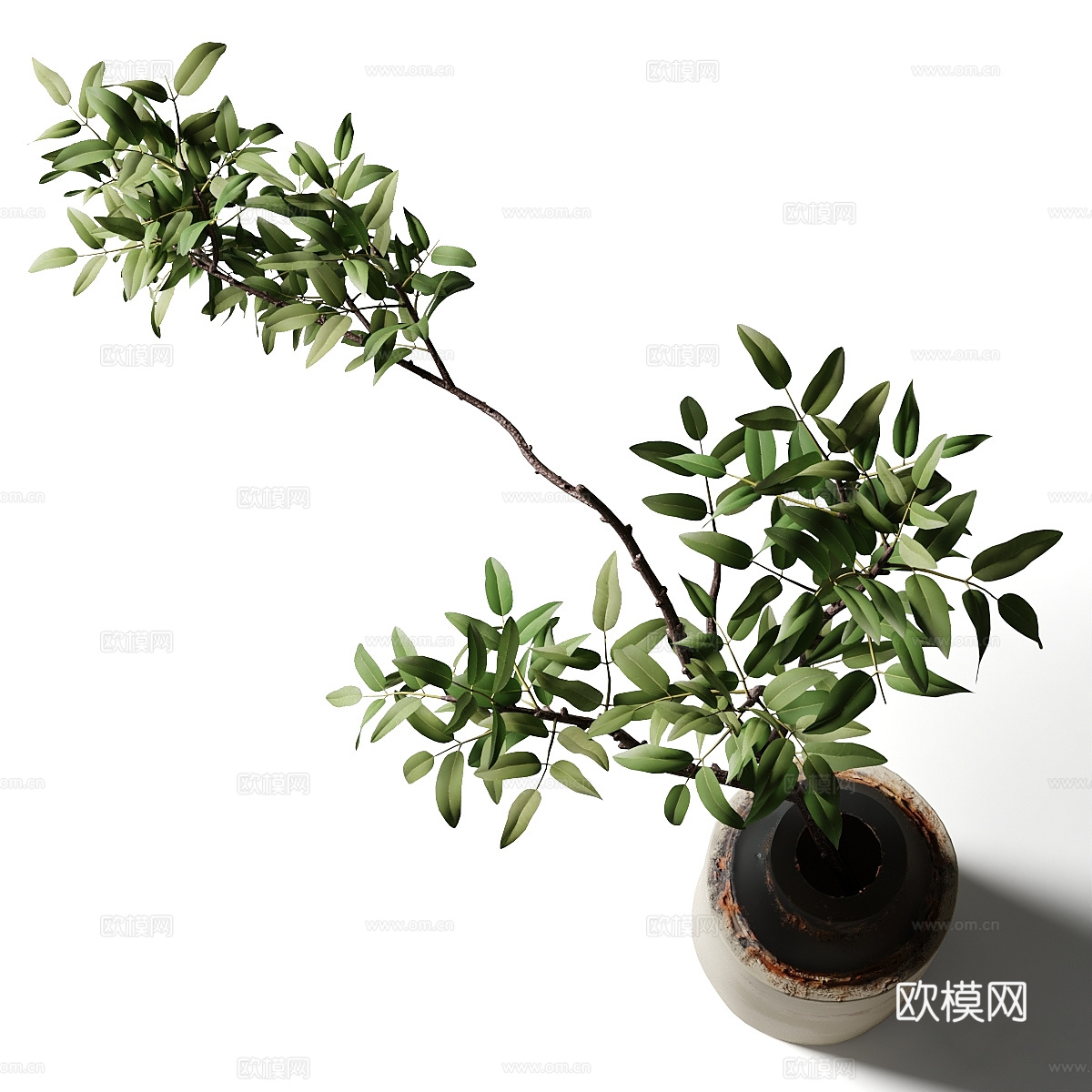 新中式侘寂花瓶花艺3d模型