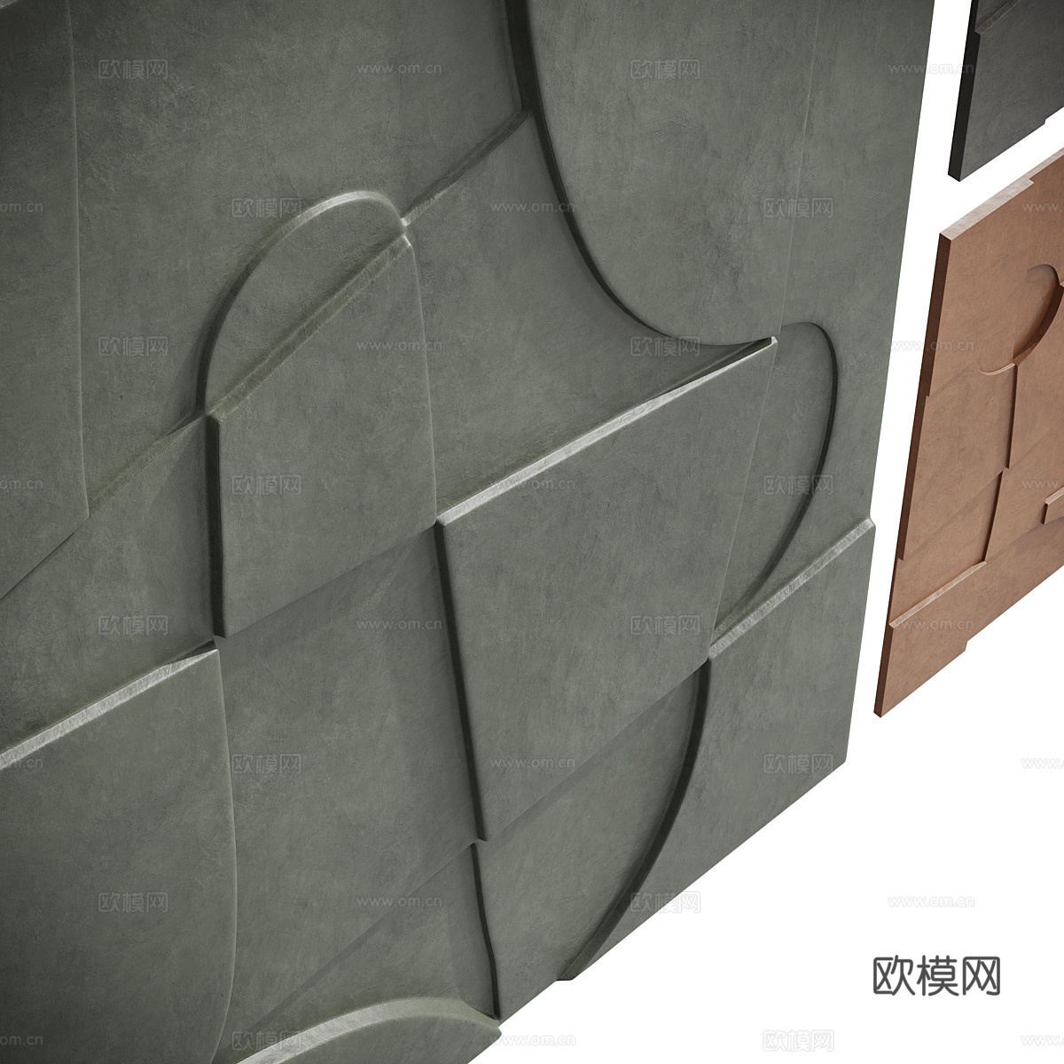 现代侘寂艺术浮雕装饰画框3d模型