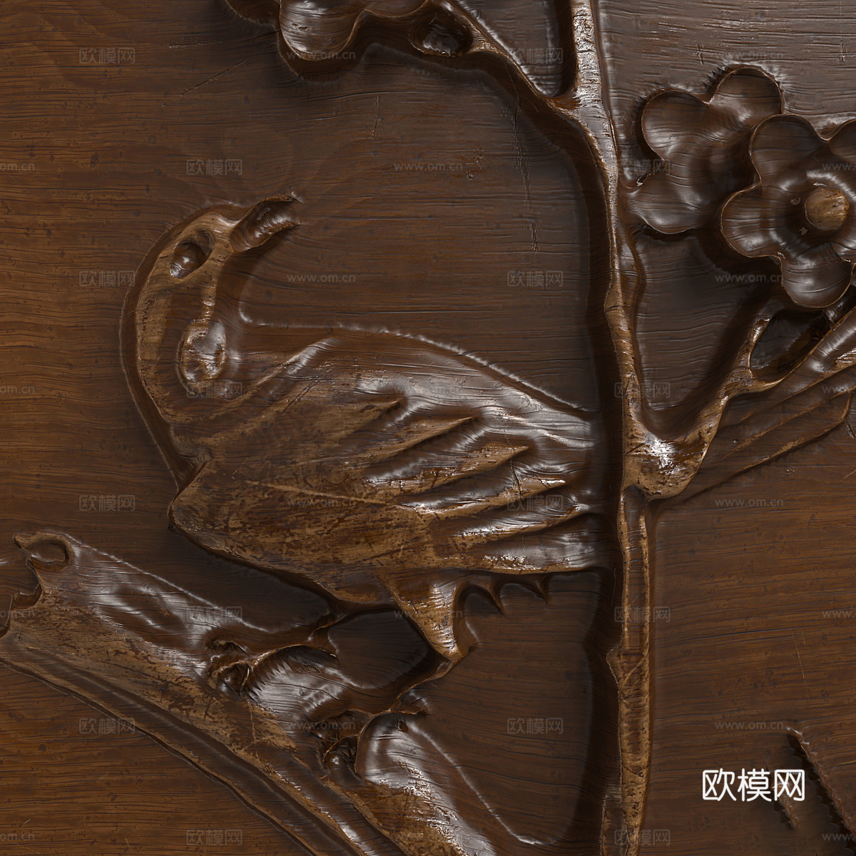 新中式浅浮雕墙饰3d模型