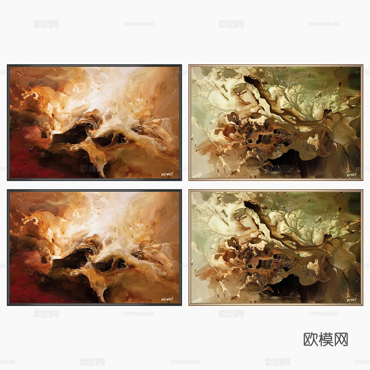 美式古典装饰画 挂画 油画3d模型