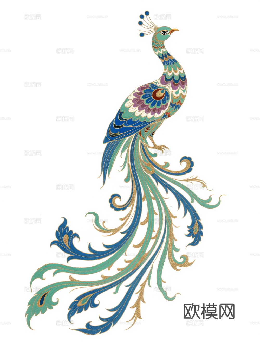中式凤凰 孔雀 装饰画 挂画