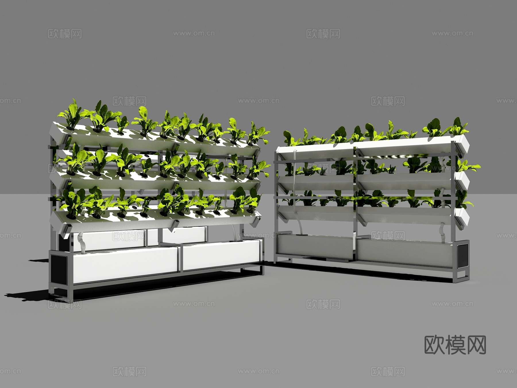 现代 无土栽培设备 水培种植 水培蔬菜 栽培设备3d模型