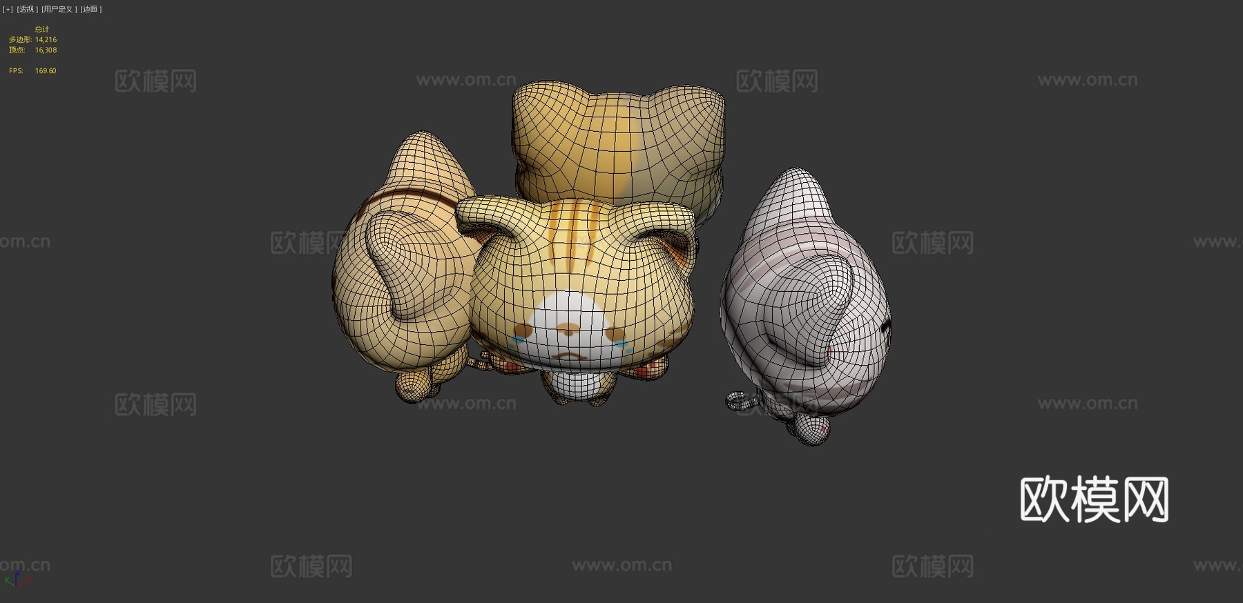 猫咪-绑定与摆姿3d模型