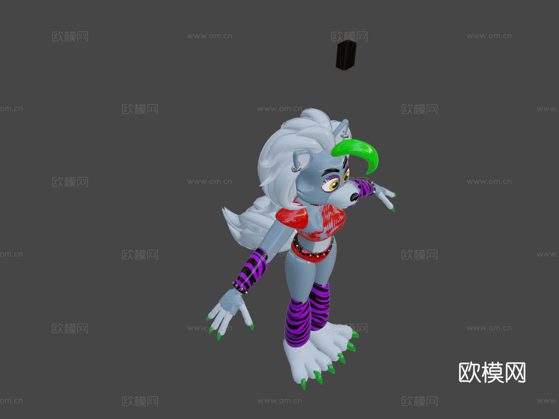 可爱罗克珊狼3d模型